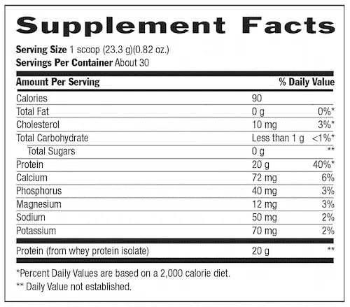 Biochem 100% Whey Nutritional Facts