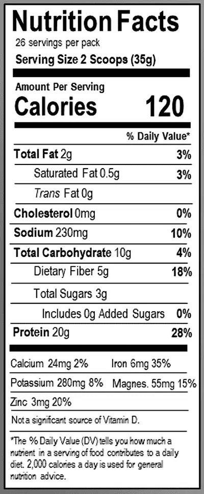 Earth Chimp Nutritional Facts