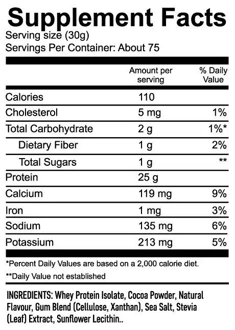 Flex Atarian Whey Nutritional Facts