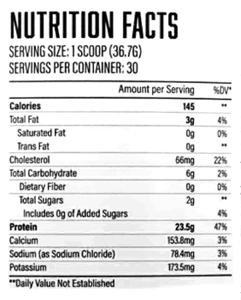 Huge Whey Nutritional Facts