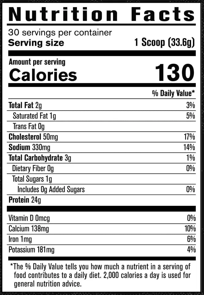 Jacked Factory Authentic Whey Nutritional Facts