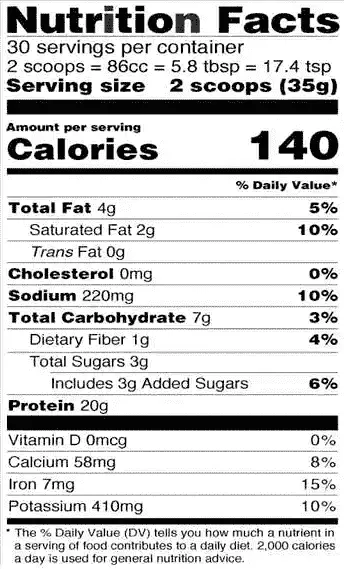 Naked Shake Nutritional Facts