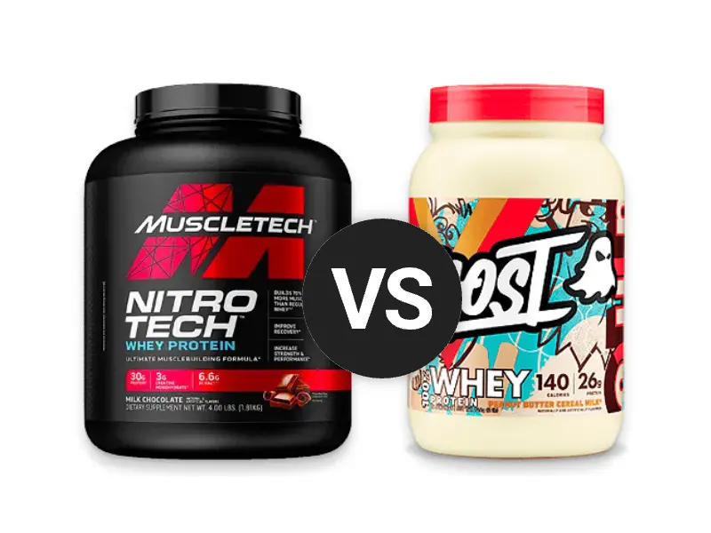 MuscleTech NitroTech Whey vs Ghost 100 Whey