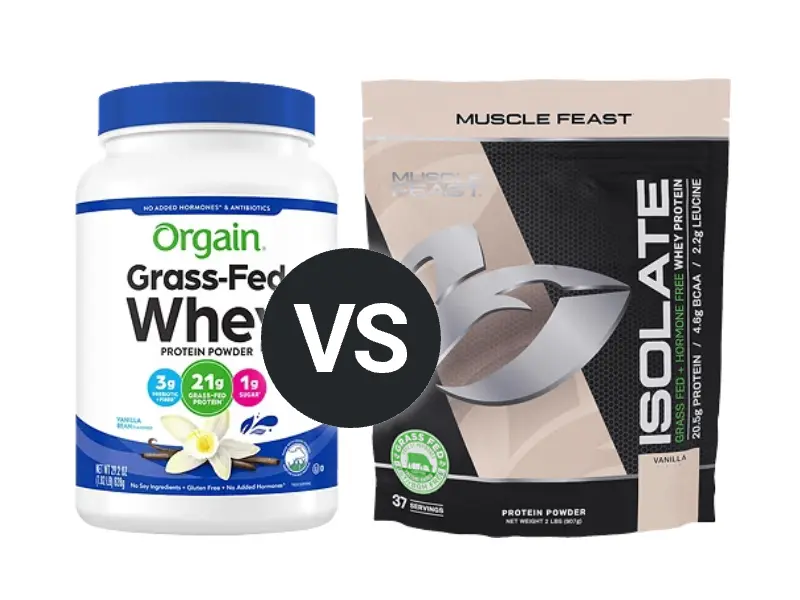 Orgain Grassfed vs Muscle Feast GrassFed