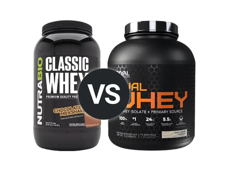NutraBio Classic vs Rival Whey